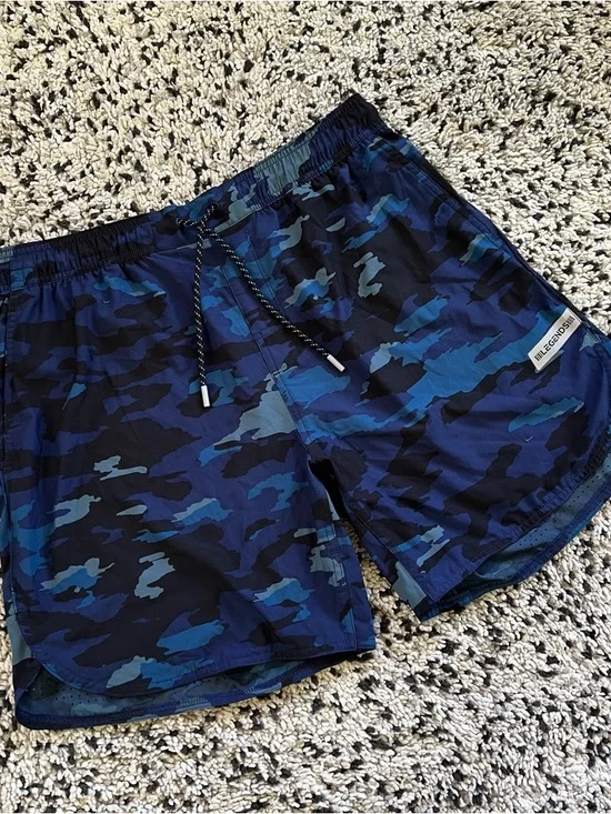 Legends Luka Shorts Blue Camo Unlined Drawstring Stretch Gym Athletic Men’s XL - Picture 3 of 16
